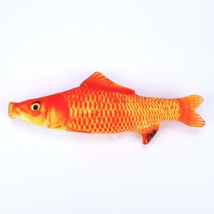 Coussin interactif en peluche de <span class=keywords><strong>poisson</strong></span> pour chat, <span class=keywords><strong>jouet</strong></span> à mâcher en coton, motif dessin animé, vente en gros - Product Image 4
