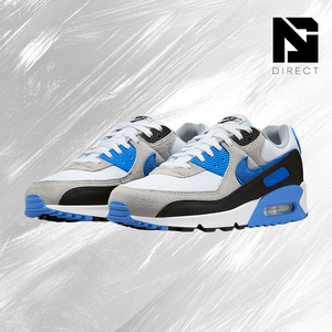 Air Max 90 Nike 'White Blue Crystal' Synthetic Lace-Up Running Shoes Daily Wear Stylish Men's Walking Sneakers - Product Image 2