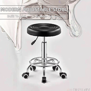 Adjustable Modern Design Barber Rolling Stool Revolving Beauty Chair for <strong>Salon</strong> <strong>Equipment</strong> for Barber Shop Bedroom Bar Setting - Product Image 2