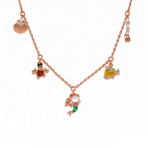 Collier personnalisé pour enfants, bijoux mignons en argent sterling 925, collier avec pendentif La Petite Sirène, collier plaqué or pour filles, bijoux fins pour femmes - Product Image 4