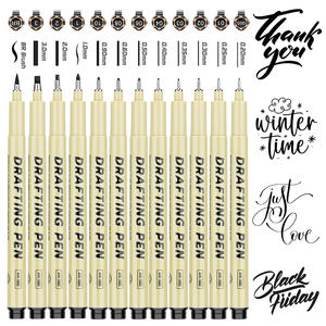 Ensemble supérieur 16 tailles croquis micron stylo Fine Liner dessin <span class=keywords><strong>Manga</strong></span> Anime marqueur supérieur aiguille dessin stylo surligneurs produit - Product Image 1