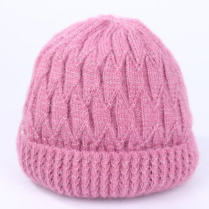 Gorro de punto de estilo coreano a la moda para mujer, gorro de esquí cálido con forro polar para otoño e invierno, gorro de lana grueso para adultos - Product Image 3