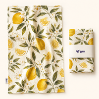 Serviette de cuisine en microfibre gaufrée personnalisée, séchage rapide, absorbante, pour marques à étiquette privée
