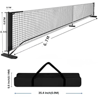 Support de filet de pickleball avec roues universelles, filet d'entraînement portable de 6,7 m pour usage intérieur/extérieur avec sac à balles et divertissement