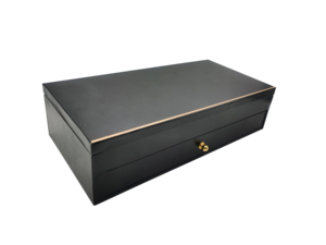 Boîte de rangement rigide noire personnalisée à double tiroir pour rouges à lèvres et cosmétiques, coffret cadeau - Product Image 5