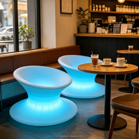 Chaise Gyroscope Solaire LED Lumineuse RGB pour Extérieur, Siège Relaxant Pivotant en Plastique, Meuble d'extérieur, Vente Chaude en Dropshipping