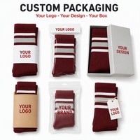 Chaussettes de baseball personnalisées, rayées gris et bordeaux, hauteur genou, chaussettes de sport anti-humidité pour matchs de baseball