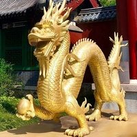 Statue d'animal en métal moderne et traditionnelle personnalisée, grande décoration de jardin extérieur, sculpture de dragon en acier inoxydable poli miroir