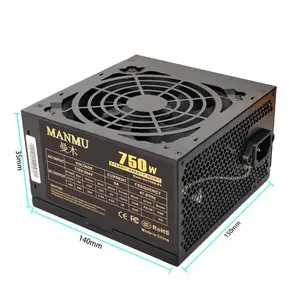 Manmu özel Logo bilgisayar PSU 750W gerçek anma 220v ATX güç kaynağı masaüstü bilgisayar güç kaynağı