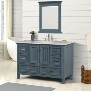 Luxurious Transitional Antique Blue Floor <b>Standing</b> Bathroom Vanity Made in Vietnam - Product Image 2