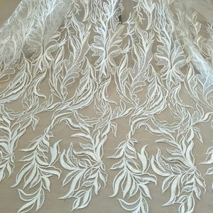 2024 africano paillettes Tulle pizzo Guipure tessuto Saree con pietra pesante <span class=keywords><strong>lavoro</strong></span> per matrimonio nigeriano - Product Image 6