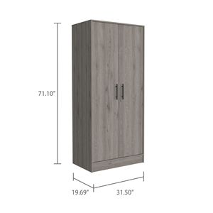 Armoire portable rectangulaire Conway gris clair, élégante et mobile - Product Image 5