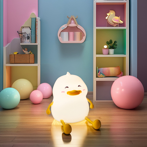Mini Tisch lampe mit Telefon halter Touch Switch Powered <span class=keywords><strong>Toy</strong></span> Geschenk für Kinderzimmer Niedliche wiederauf ladbare Silikon Ente Nachtlicht - Product Image 6