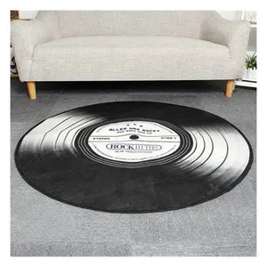 <span class=keywords><strong>Tapis</strong></span> à motif disque <span class=keywords><strong>de</strong></span> musique rétro, couverture ronde douce, <span class=keywords><strong>tapis</strong></span> <span class=keywords><strong>blanc</strong></span> antidérapant, <span class=keywords><strong>tapis</strong></span> pour CD - Product Image 4