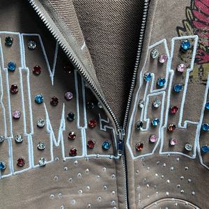 Sweat-shirt épais en coton respirant écologique, style streetwear, personnalisé, lourd, brodé, vintage, délavé à l'acide, en molleton français - Product Image 3