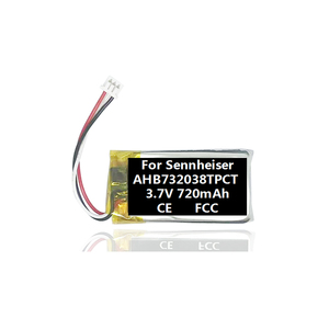 720mAh 3,7V Li-Polymer Ersatzakku für Sennheiser GSP370 <span class=keywords><strong>DW</strong></span> 30 HS SDW <span class=keywords><strong>Pro</strong></span> 1 <span class=keywords><strong>2</strong></span> 5033 5034 5036 5063 5066 Headset - Product Image 1