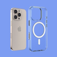 Étui de téléphone portable ultra fin, protection intégrale TPU+PC transparente, anti-traces de doigts, avec anneau magnétique pour protection à 360°
