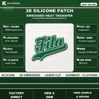 Étiquette thermocollante en silicone souple 3D en relief, découpe laser, moulage par injection pour vêtements personnalisés