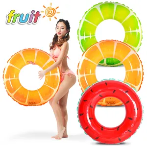 Customized Logo/Size fruit pool floaty Summer Party fruit inflatable Swimming Rings Pool Float Tube Water Ring for Adult Kids