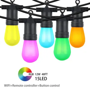 RGB爱迪生灯泡WiFi图雅智能串灯圣诞装饰发光二极管串灯花彩