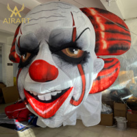 Tête de Clown Gonflable Géante Séparable pour Décoration d'Entrée de Maison Hantée, Ballon Gonflable de Clown pour Bar de Nuit et Halloween