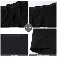 Poliéster Secado rápido Peso ligero Doble capa Deportes sin costuras Ropa atlética Entrenamiento de gimnasia Venta al por mayor Pantalones cortos para correr para hombres