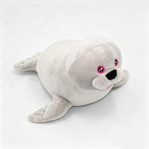 Peluche personnalisable mignonne et dodue de phoque gris, jouet en peluche doux, animal marin kawaii, oreiller à câliner, cadeau d'Halloween pour enfants - Product Image 4