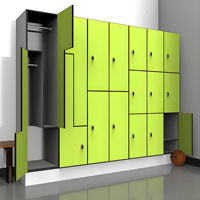 Armoire de gym, casier, plaques en mélamine, panneau ignifuge, feuille compacte en stratifié haute pression