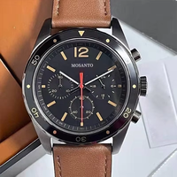 Montre Chronographe Rétro Sport Homme en Gros, Cadran Noir, Boîtier Or Rose, Lumineuse, Étanche, Certifiée, Montre-Bracelet Chronographe Classique