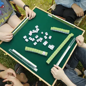 Vendita all'ingrosso 2024 calda in lega di alluminio all'aperto tavolo Mahjong pieghevole con bassa voce per il campeggio