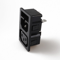 Conector de entrada de corriente alterna C14 macho y hembra con fusible, 3 pines, 5 salidas, latón industrial, ¡gran oferta!