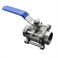Vanne à boisseau sphérique en acier inoxydable, capacité 1000 PSI, taille de port DN15-DN50, passage plein, commande manuelle, filetage BSP pour le débit d'eau, d'huile et de gaz