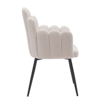 Nouvelle arrivée Chaise de salle à manger et de chambre à coucher de luxe au design nordique Sherpa de loisirs moderne à boucle blanche tuftée pour le salon