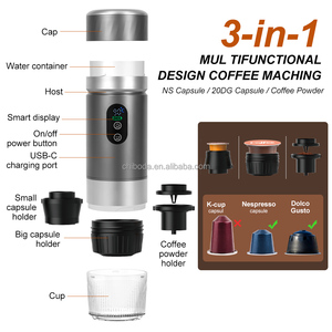 <span class=keywords><strong>Machine</strong></span> <span class=keywords><strong>à</strong></span> expresso semi-automatique portable en acier inoxydable <span class=keywords><strong>avec</strong></span> batterie USB-C et écran LED, idéale pour l'extérieur – Le cadeau <span class=keywords><strong>de</strong></span> Noël électrique le plus vendu - Product Image 4