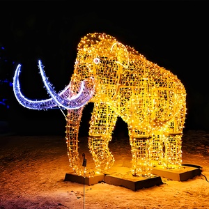 Esculturas LED Personalizadas de Animales Luminosos en 3D: Pato Amarillo, Elefante, Camello, Ciervo y Pájaro para Parques Temáticos, Patrones 3D, Decoración de Paisajes para Festivales - Product Image 3