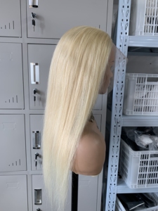 DX123 613 vero e proprio biondo hd parrucche in pizzo pieno crudo vergine <span class=keywords><strong>capelli</strong></span> umani dea senza nodi intrecciato <span class=keywords><strong>parrucca</strong></span> tutto retro treccia treccia scatola - Product Image 3