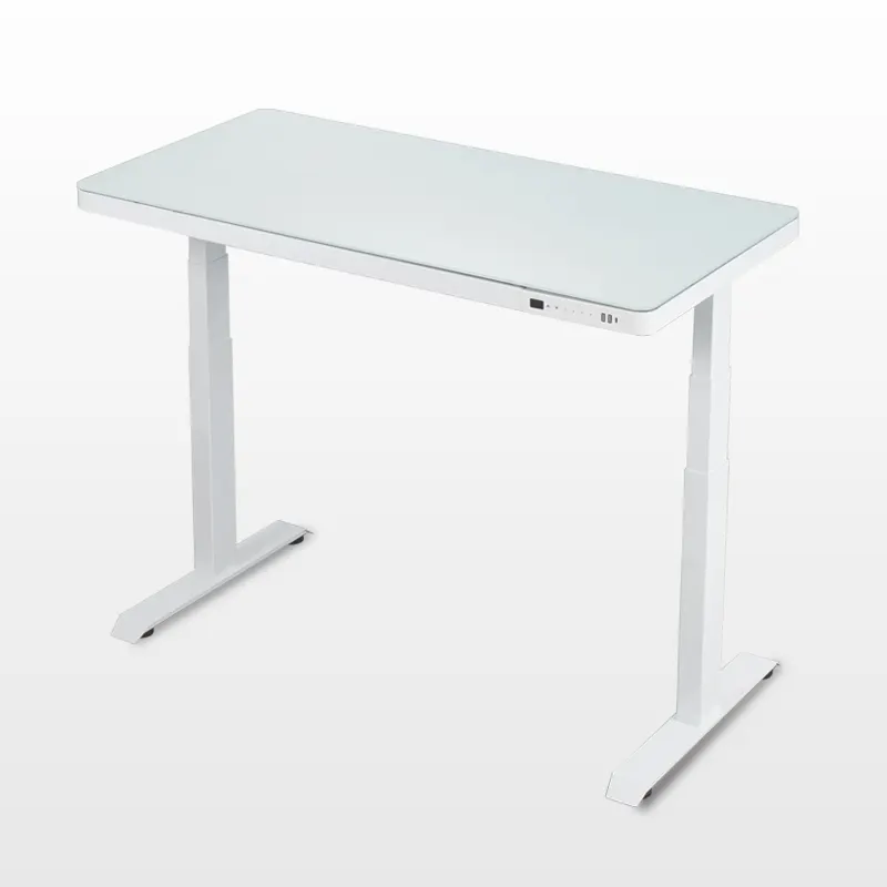 Mesa eléctrica de cristal con cajón para oficina, escritorio de Pie ajustable de altura para ordenador, muebles para el hogar, soporte para sentarse