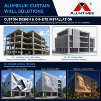 Sistem Cladding Panel Aluminium Berlubang Alumtimes, Panel Fasad Berventilasi, Panel Aluminium Alloy Modern Tahan Api untuk Eksterior