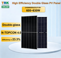 Module photovoltaïque à double vitrage N-Type Topcon 605W-630W, panneaux solaires à double vitrage haute efficacité pour système solaire domestique ESS