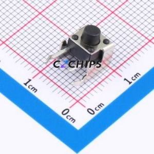 K2-1102AQ-E4CW-01 Tactile Switch Through hole Component THT Switch Single Pole Single Throw Round Button 2.5N Right Angle Insert - Product Image 1