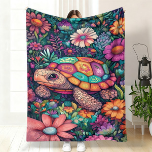 Couverture en flanelle à motifs floraux et animaux, couverture de sieste légère et résistante à la décoloration pour chambre à coucher et salon, impression personnalisée OEM OD 2 - Product Image 1