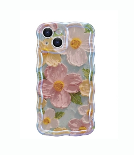 Oil Painting TPU Case for iphone iPhone 13 16 Pro Max Colorful Flower Phone Covers Laser Glossy Corners Shockproof Mobile Phone Cases