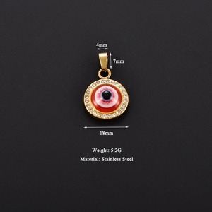 Charmes turcs de haute qualité en acier inoxydable plaqué or 18 carats, pendentifs de style bohème, colliers tendance unisexes, fabrication de bijoux - Product Image 2