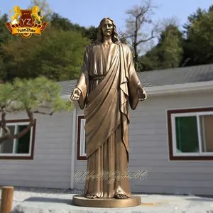 유명한 그리스도 종교 그림 청동 조각 실물 크기 교회 장식을위한 예수 청동 동상 조각
