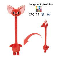 Boneka Jerapah Coklat Lucu Leher Panjang, Mainan Hewan Isi Dakron yang Dapat Diregangkan dengan Tali Tarik, Hadiah untuk Anak-Anak