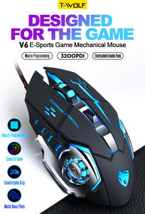 Thunder <span class=keywords><strong>Lupo</strong></span> V6 gaming mouse ufficio raggiante wired topo meccanico - Product Image 2