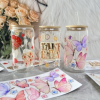 Autocollants UV DTF 16oz Vintage Craft Transfers Custom Tumbler Stickers Décoration Silicone Football Thème Autocollants pour Tasses en Verre