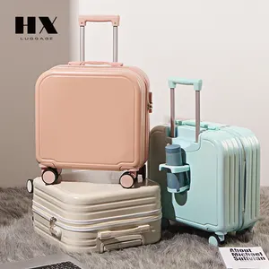 18 inch hành lý với người giữ cốc lên máy bay xe đẩy vali hành lý sinh viên du lịch tổ chức mật khẩu hộp trọng lượng nhẹ hành lý đặt