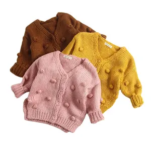 Peuter Baby Wol Gebreide Sweater Winter Rts Baby Meisjes V-hals Button Down Vest Truien