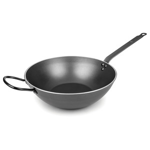 Wok robuste 30 cm en acier au carbone traditionnel pour la cuisson par sauté - Product Image 1